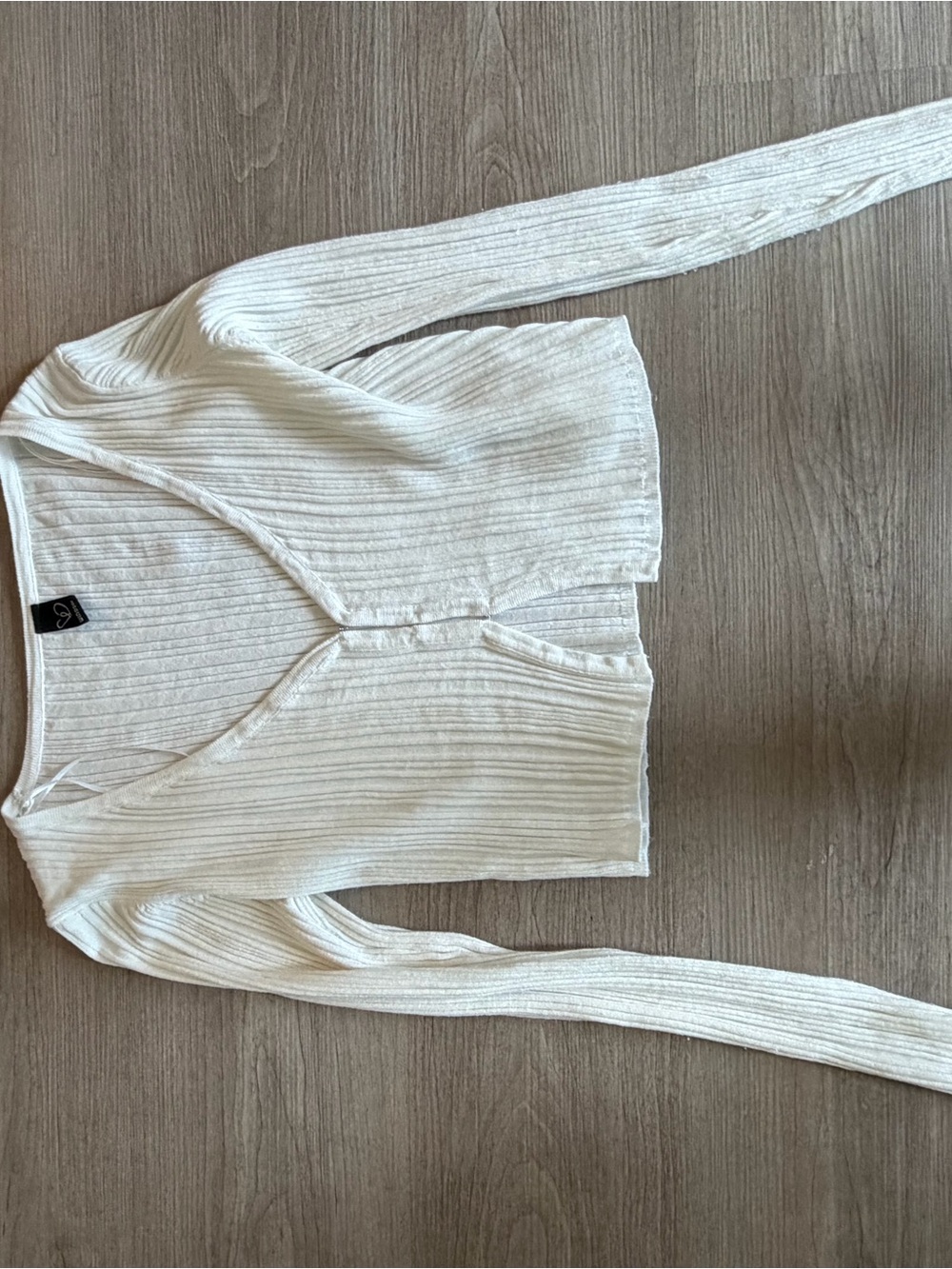Windsor Cream Ribbed Button-Front Crop Cardigan
